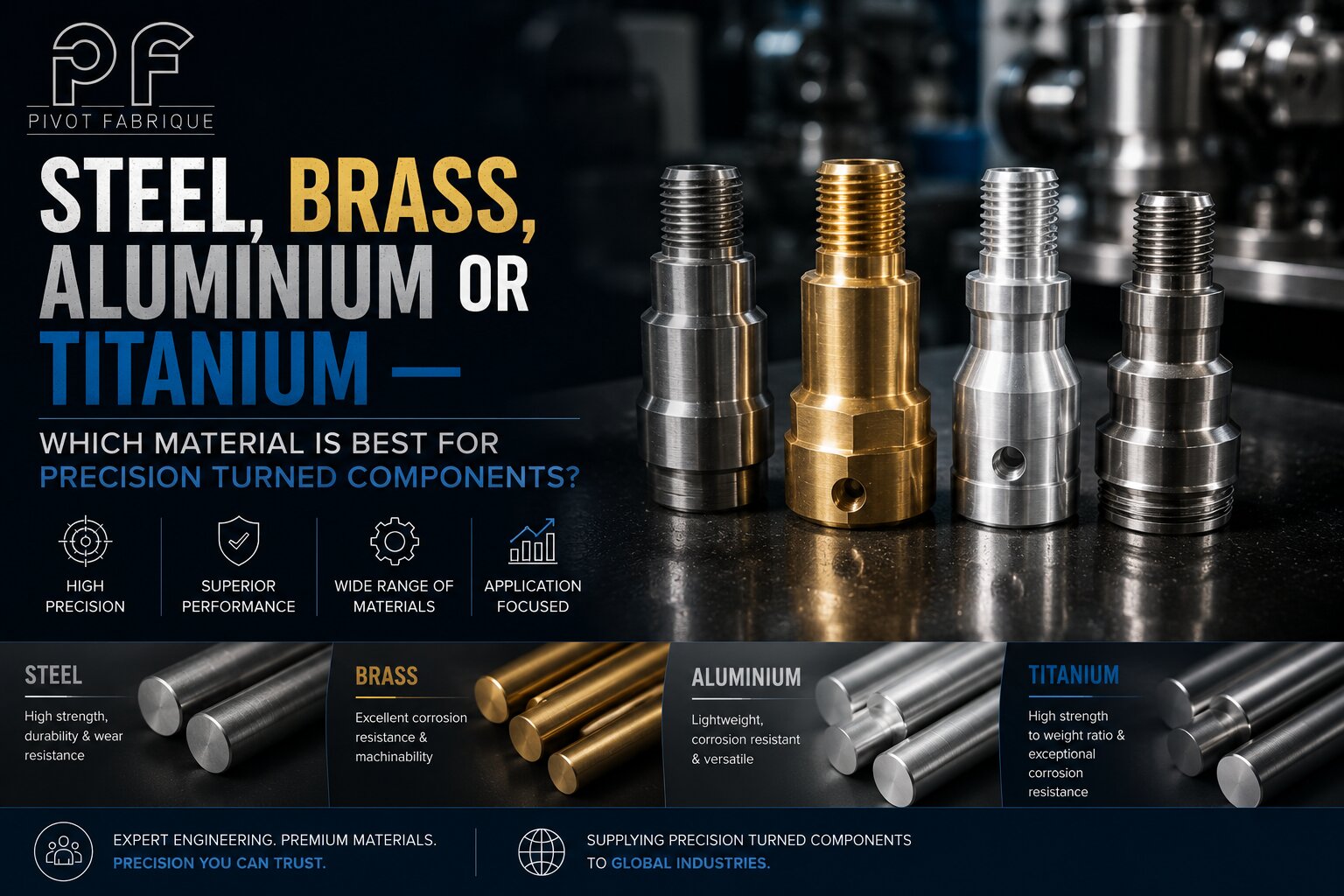 Steel, Brass, Aluminium or Titanium — Which Material Is Best for Precision Turned Components?